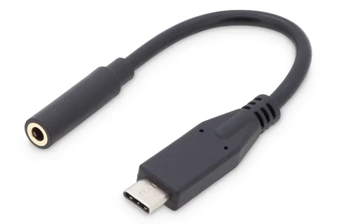 Адаптер Digitus USB-C – 3,5 мм с ЦАП черный (AK-300321-002-S)