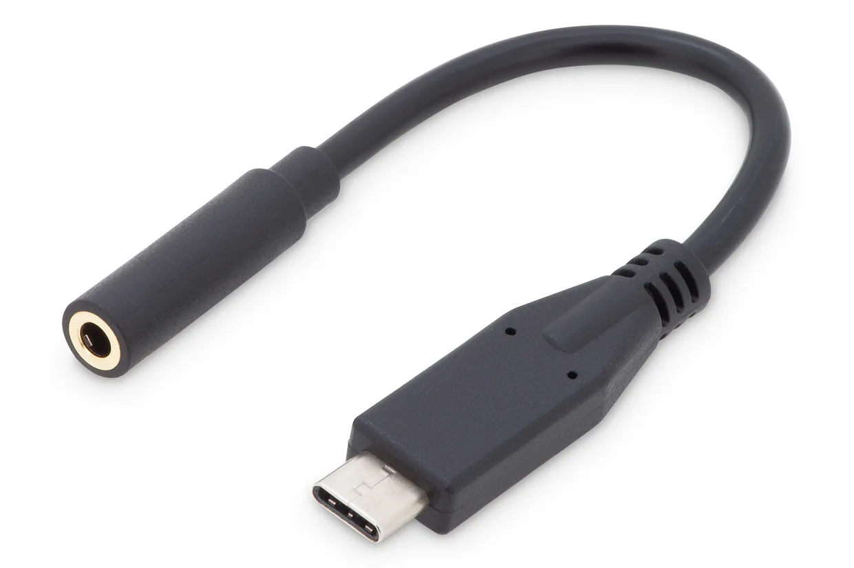 Адаптер Digitus USB-C – 3,5 мм з ЦАП чорний (AK-300321-002-S)