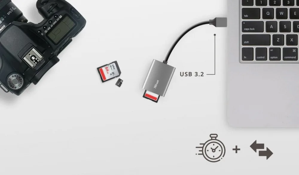 Кардридер Trust Dalyx USB-A 3.2 SD/microSD алюмінієвий (24135) — фото 3