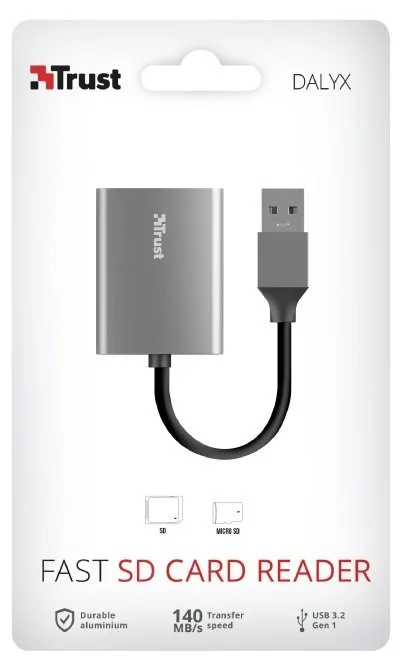 Кардридер Trust Dalyx USB-A 3.2 SD/microSD алюмінієвий (24135) — фото 8