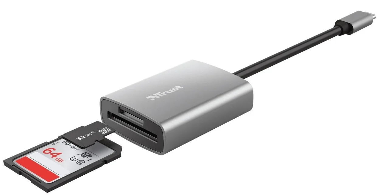 Кардридер Trust Dalyx USB-C 3.2 SD/microSD алюмінієвий (24136) — фото 5
