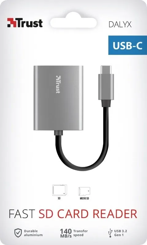 Кардридер Trust Dalyx USB-C 3.2 SD/microSD алюмінієвий (24136) — фото 6