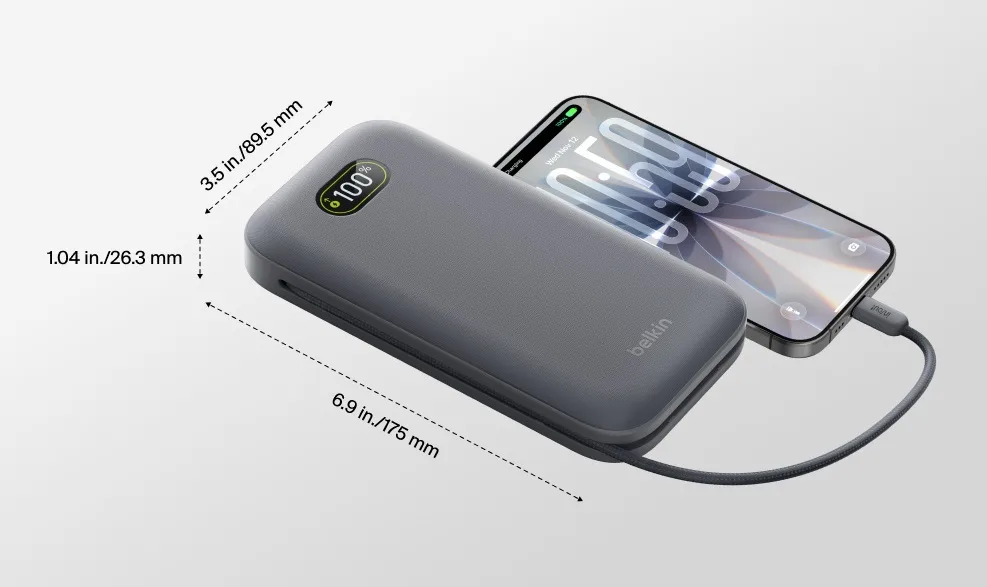 Power Bank Belkin 27000mAh 240W Grey (BPB040HQCH) — фото 3