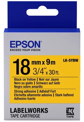 Картридж с лентой Epson LK-5YBW 18 мм × 9 м, черный на желтом (C53S655010)