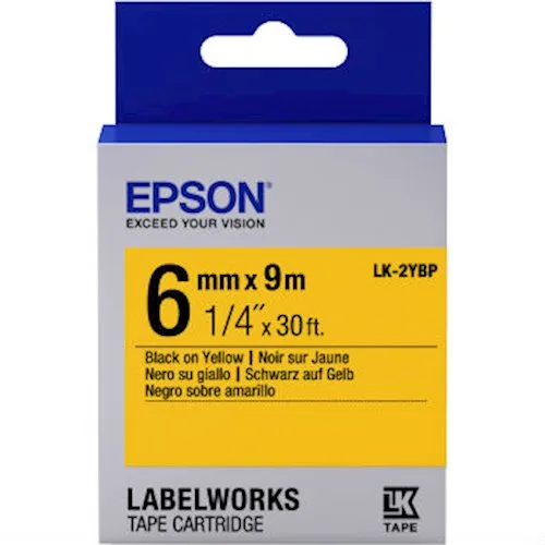 Картридж с лентой Epson LK-2YBP 6 мм × 9 м, черный на желтом (C53S652002)