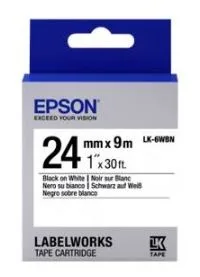 Картридж с лентой Epson LK-6WBN 24 мм × 9 м, черный на белом (C53S656006)