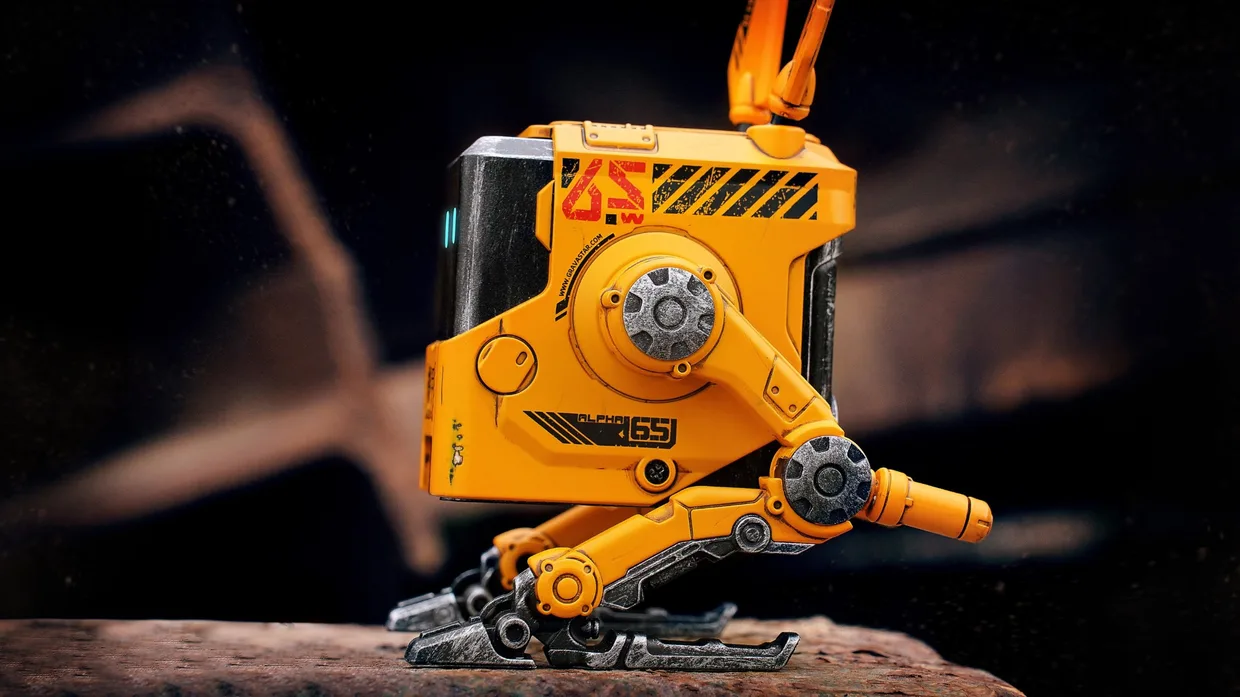 Мережевий зарядний пристрій GravaStar Alpha65 65 Вт GaN 2×USB-C + USB-A War-Damaged Yellow — фото 14