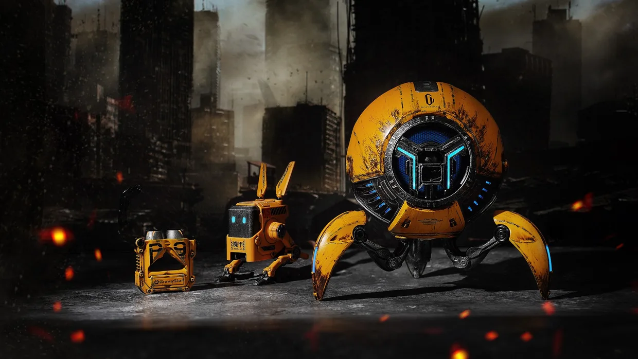 Мережевий зарядний пристрій GravaStar Alpha65 65 Вт GaN 2×USB-C + USB-A War-Damaged Yellow — фото 25
