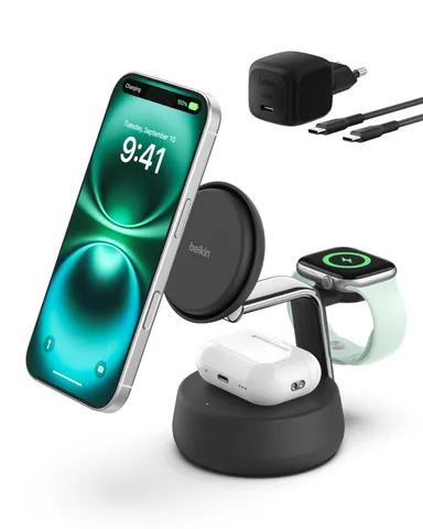 Беспроводное зарядное устройство Belkin UltraCharge Pro 3-в-1 25W Charcoal (WIZ040KQCH)