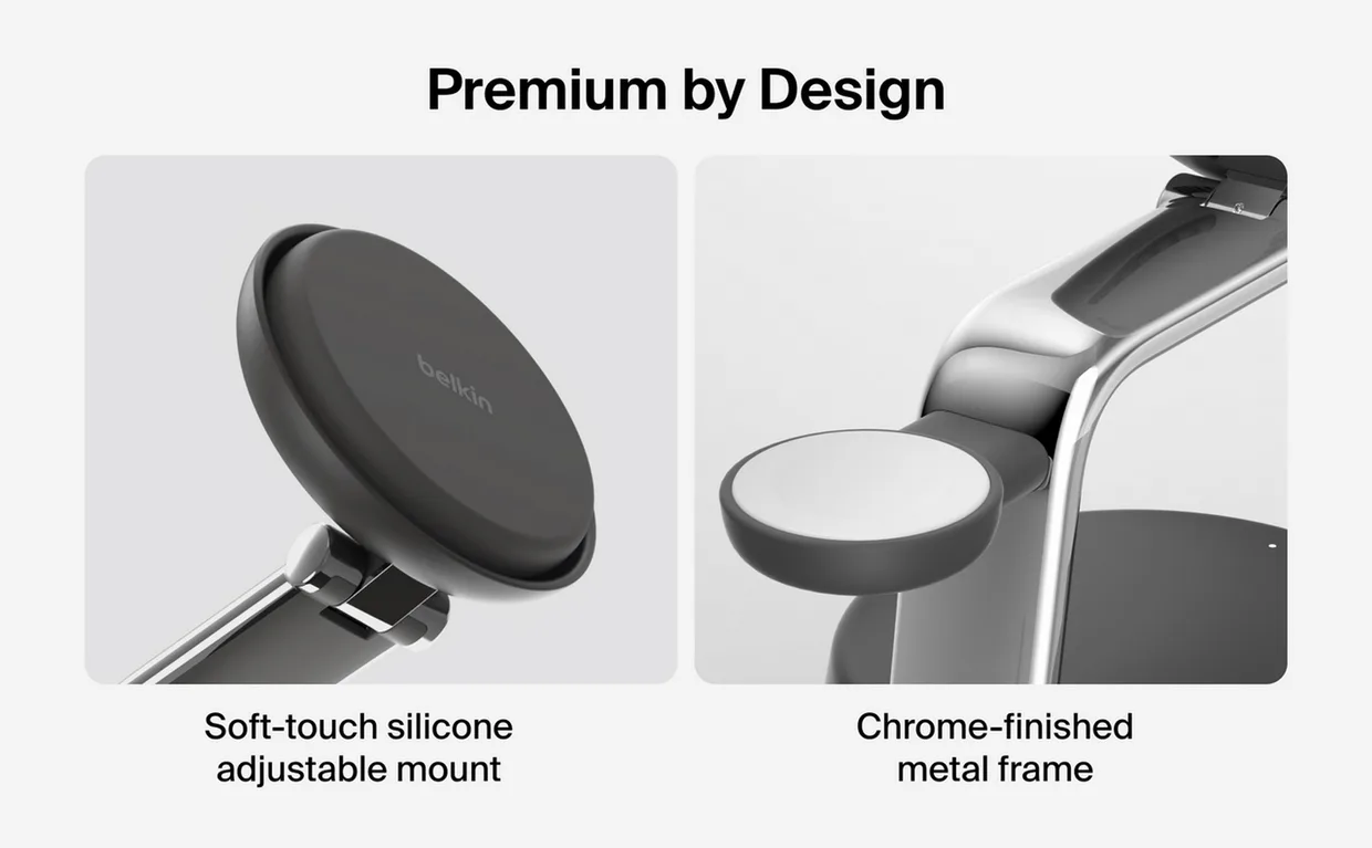 Беспроводное зарядное устройство Belkin UltraCharge Pro 3-в-1 25W Charcoal (WIZ040KQCH) — фото 5