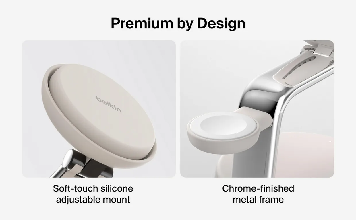 Беспроводное зарядное устройство Belkin UltraCharge Pro 3-в-1 25W Sand (WIZ040KQSD) — фото 5