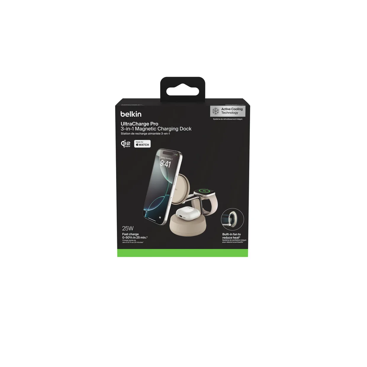 Беспроводное зарядное устройство Belkin UltraCharge Pro 3-в-1 25W Sand (WIZ040KQSD) — фото 7