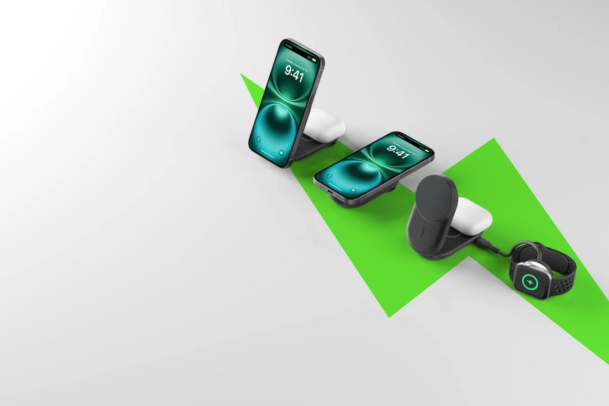 Беспроводное зарядное устройство Belkin UltraCharge 2-в-1 складной 25W Black (WIZ039KQBK) — фото 7