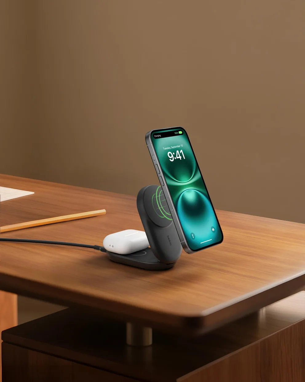 Беспроводное зарядное устройство Belkin UltraCharge 2-в-1 складной 25W Black (WIZ039KQBK) — фото 8