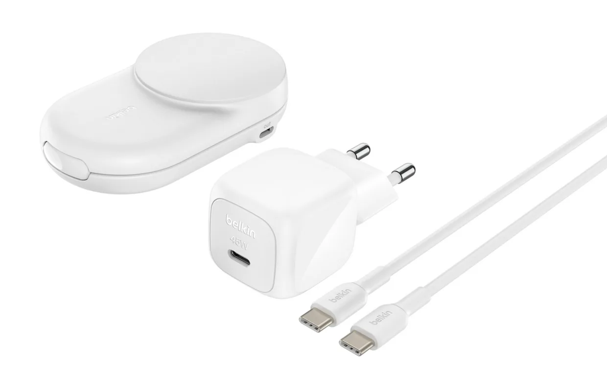 Беспроводное зарядное устройство Belkin UltraCharge 2-в-1 складной 25W White (WIZ039KQWH) — фото 2