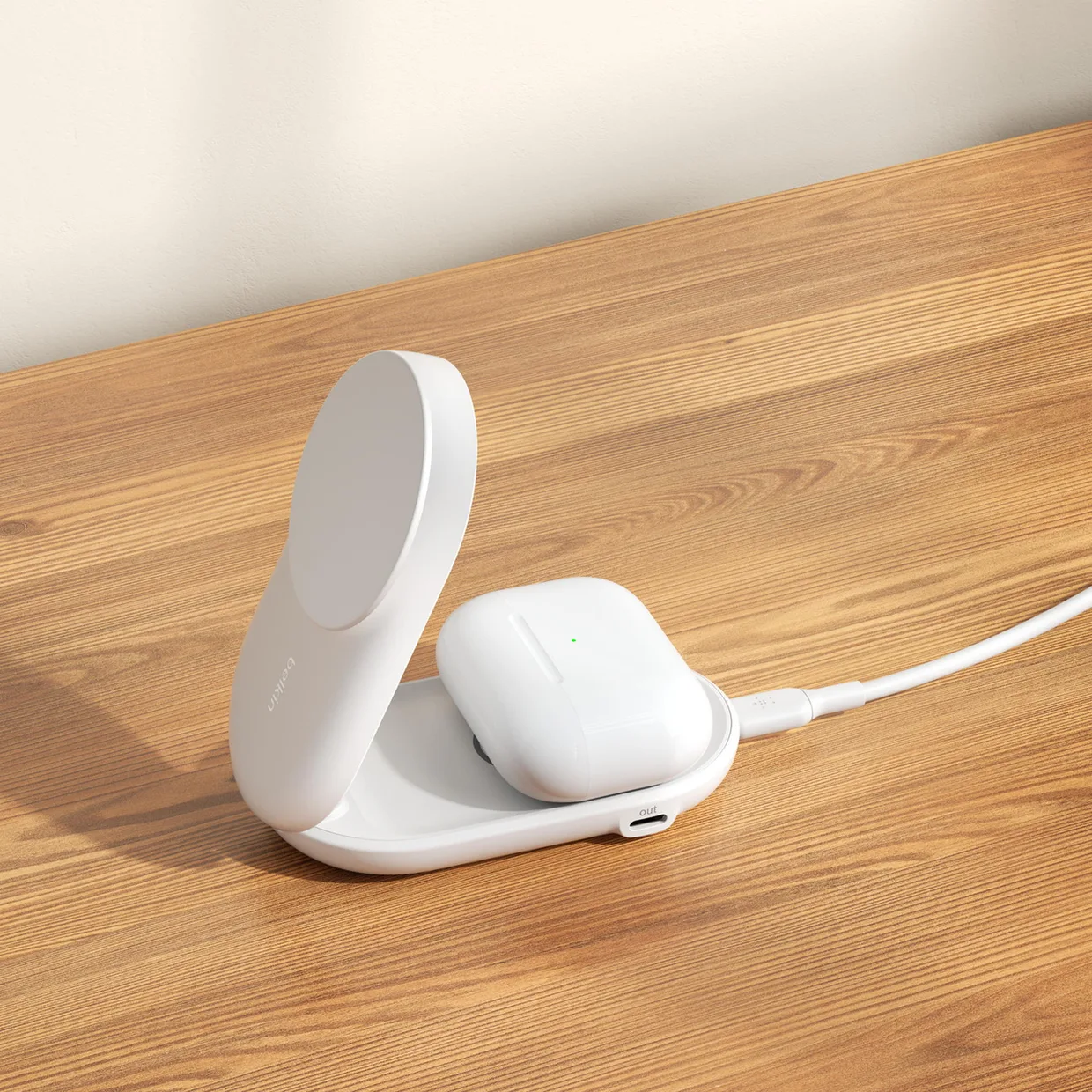 Беспроводное зарядное устройство Belkin UltraCharge 2-в-1 складной 25W White (WIZ039KQWH) — фото 4