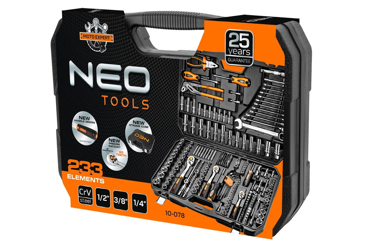 Набор инструментов Neo Tools 1/2", 1/4", 3/8" 233 шт. (10-078) — фото 15