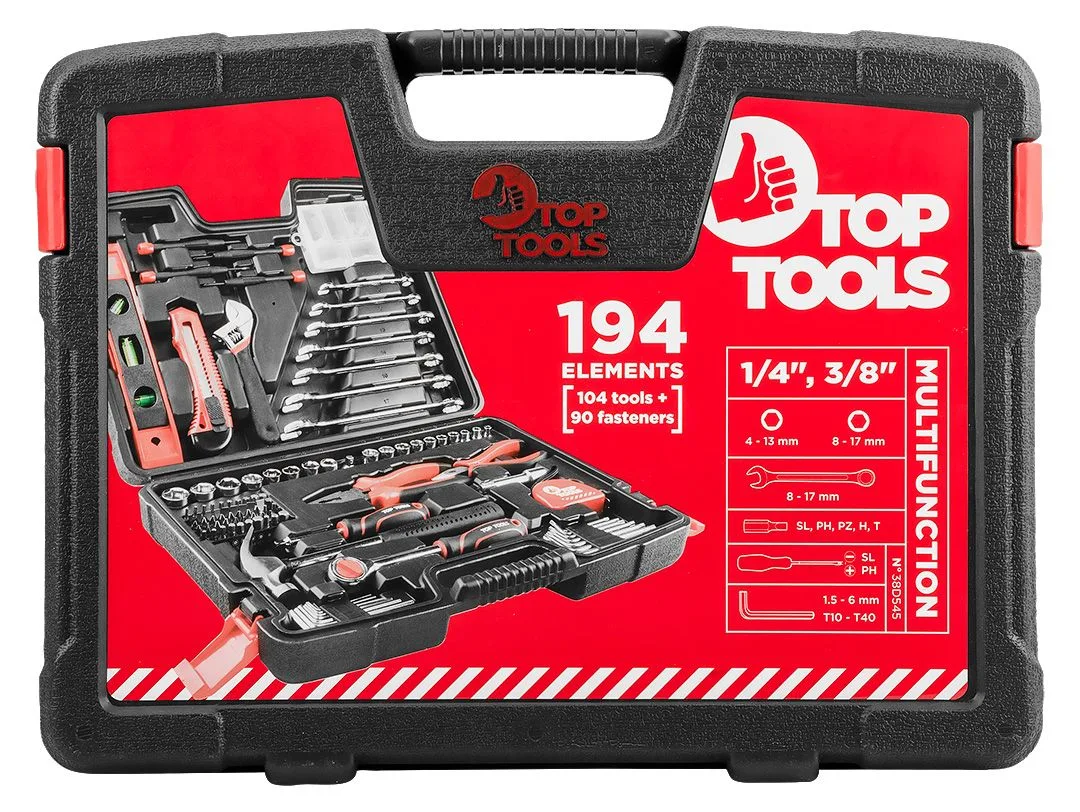 Набор инструментов Top Tools 1/4", 3/8" 194 шт. (38D545) — фото 10