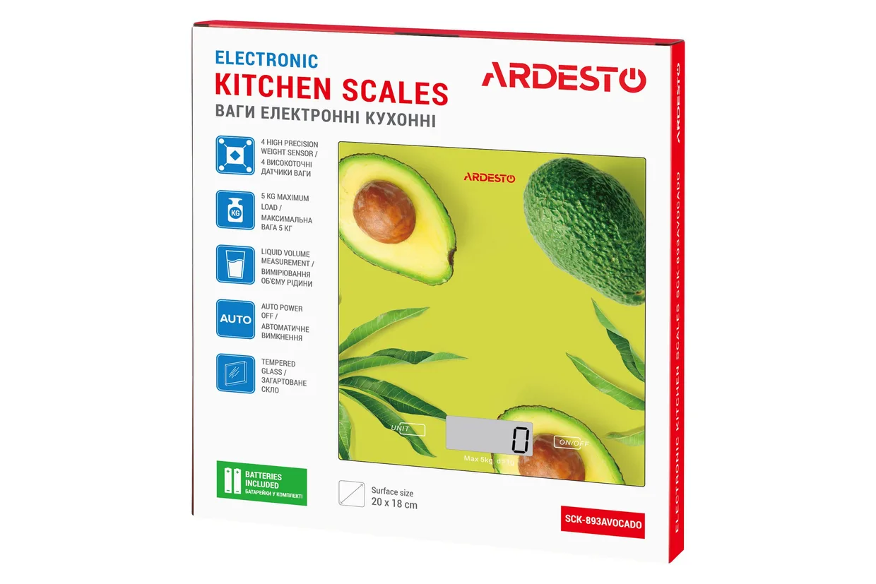 Весы кухонные Ardesto Avocado (SCK-893AVOCADO) — фото 6