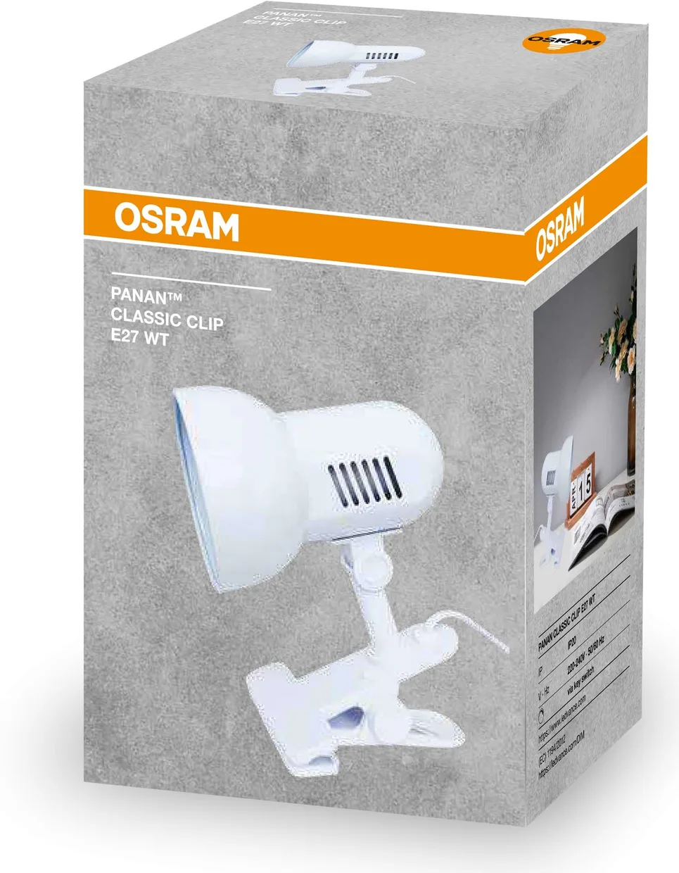 Лампа на прищепке Osram Panan Classic Clip E27 белая — фото 2