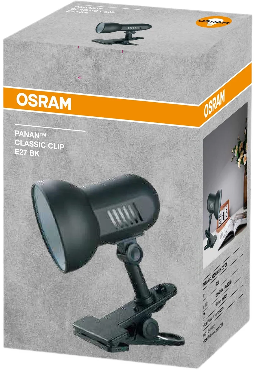 Лампа на прищепке Osram Panan Classic Clip E27 черная — фото 2