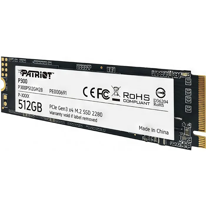 Планка накопичувача SSD Patriot P300 M.2 512GB у перспективі