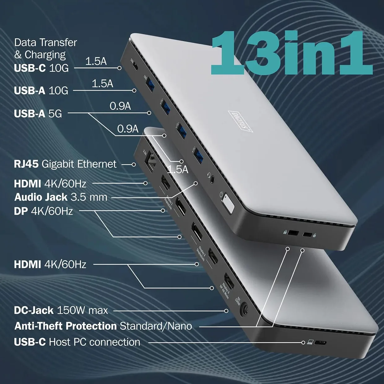 Док-станция Digitus USB-C (DA-70918) — фото 6