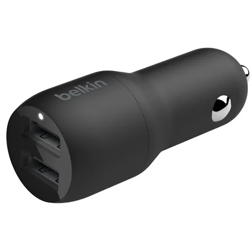 Автомобильное зарядное устройство Belkin 24 Вт 2×USB-A с кабелем USB-C 1 м (CCE001BT1MBK) — фото 2