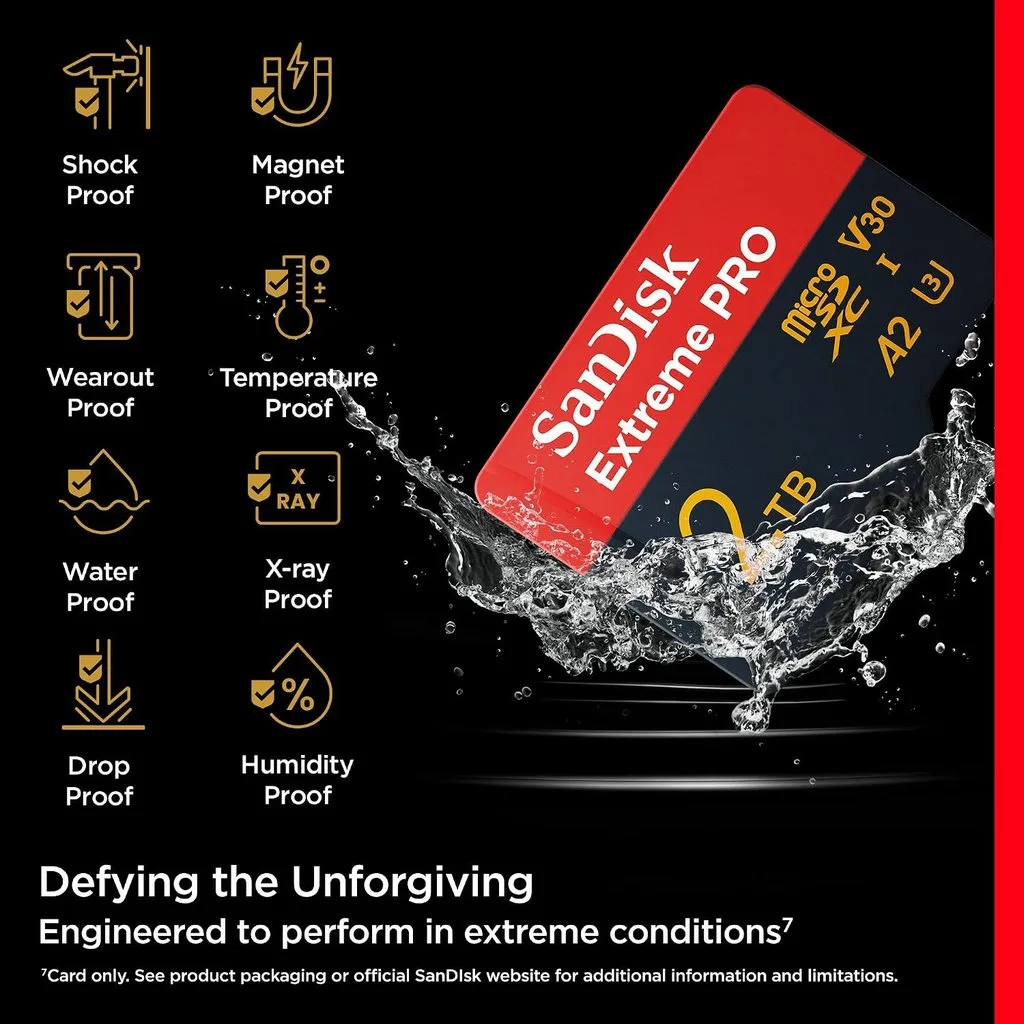 Карта памяти SanDisk Extreme PRO microSDXC 2TB (UHS-I U3) W-150 MB/s, R-250 MB/s Class 10 A2 V30 (SDSQXCD-2T00-GN6MA) — фото 3