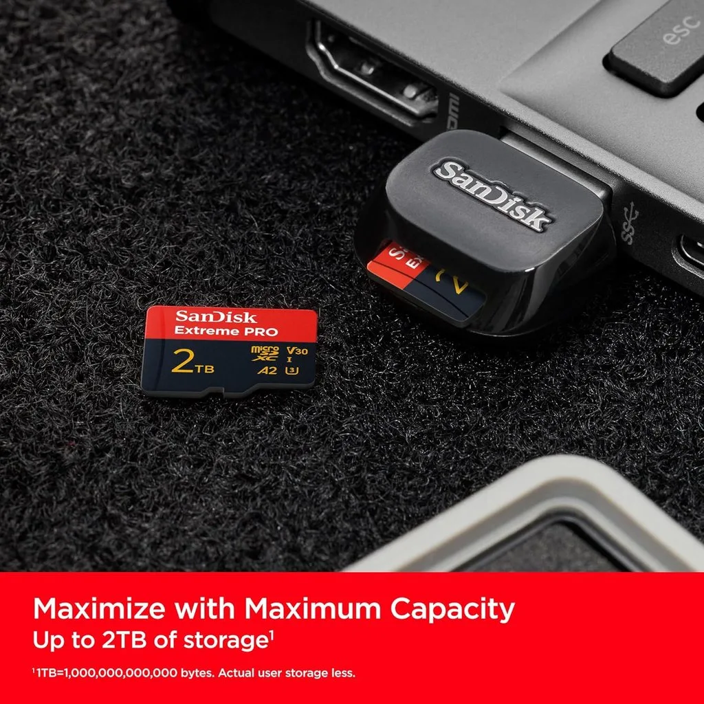 Карта памяти SanDisk Extreme PRO microSDXC 2TB (UHS-I U3) W-150 MB/s, R-250 MB/s Class 10 A2 V30 (SDSQXCD-2T00-GN6MA) — фото 5