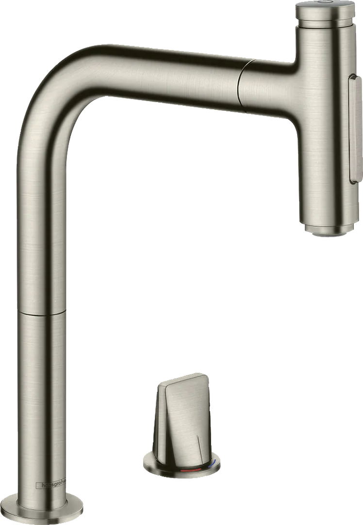 Смеситель для кухни hansgrohe Metris Select M71 200 с выдвижной лейкой, Stainless Steel Finish (73818800)