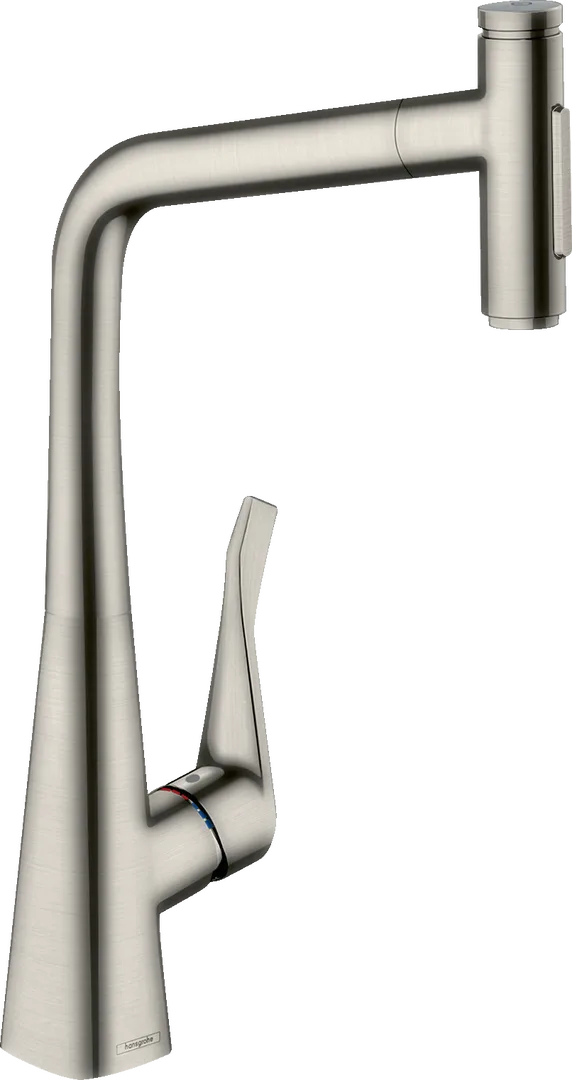 Смеситель для кухни hansgrohe Metris Select M71 320 с выдвижной лейкой, Stainless Steel Finish (73816800)