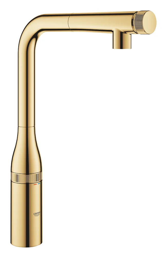 Змішувач для кухні GROHE Essence SmartControl з висувним виливом, Cool Sunrise (31615GL0)