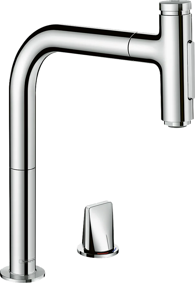 Змішувач для кухні hansgrohe Metris Select M71 200 з висувною лійкою, хром (73818000)