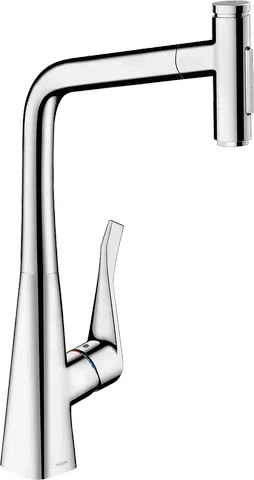 Смеситель для кухни hansgrohe Metris Select M71 320 с выдвижной лейкой, хром (73820000)