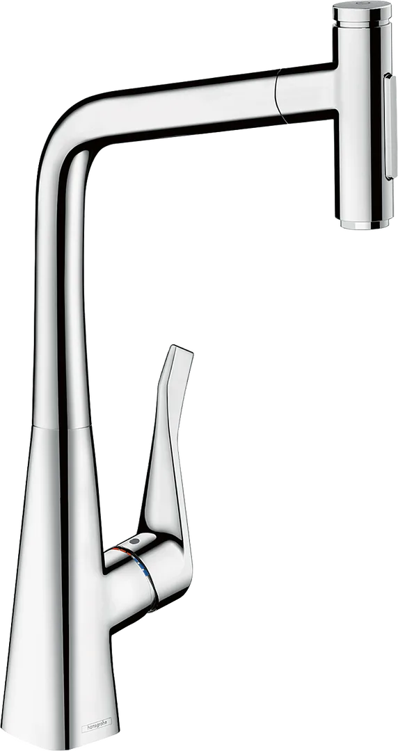 Змішувач для кухні hansgrohe Metris Select M71 320 з висувною лійкою, хром (73820000)