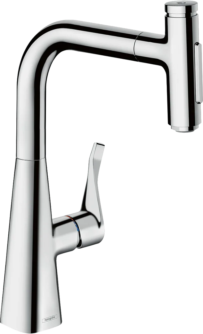 Смеситель для кухни hansgrohe Metris Select M71 240 с выдвижной лейкой, хром (73817000)