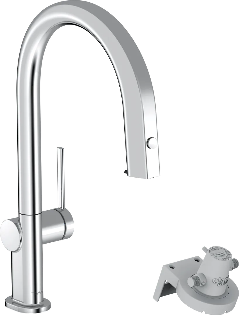 Смеситель для кухни hansgrohe Aqittura M91 210 с выдвижной лейкой и каналом для фильтрованной воды, хром (76826000)
