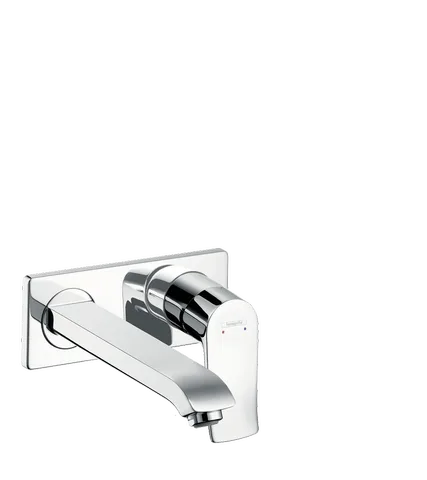 Смеситель для раковины настенный скрытого монтажа hansgrohe Metris, излив 225 мм, внешняя часть, хром (31086000)