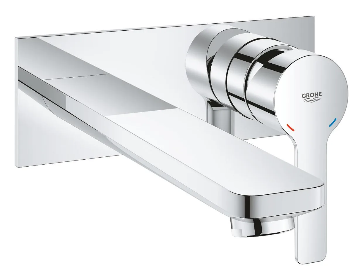 Змішувач для раковини настінний прихованого монтажу GROHE Lineare на 2 отвори, вилив 207 мм, зовнішня частина, хром (23444001)