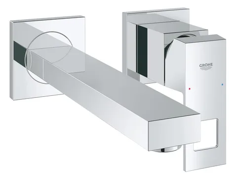 Смеситель для раковины настенный скрытого монтажа GROHE Eurocube на 2 отверстия, излив 231 мм, внешняя часть, хром (23447000)