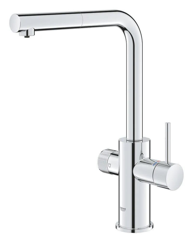 Смеситель для кухни GROHE Blue Pure Minta с каналом для фильтрованной воды и выдвижным изливом, хром (30601000) — фото 2