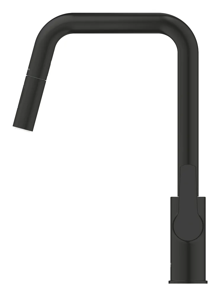 Смеситель для кухни GROHE Start с выдвижным изливом, 2 режима, матовый чёрный (306312430) — фото 2