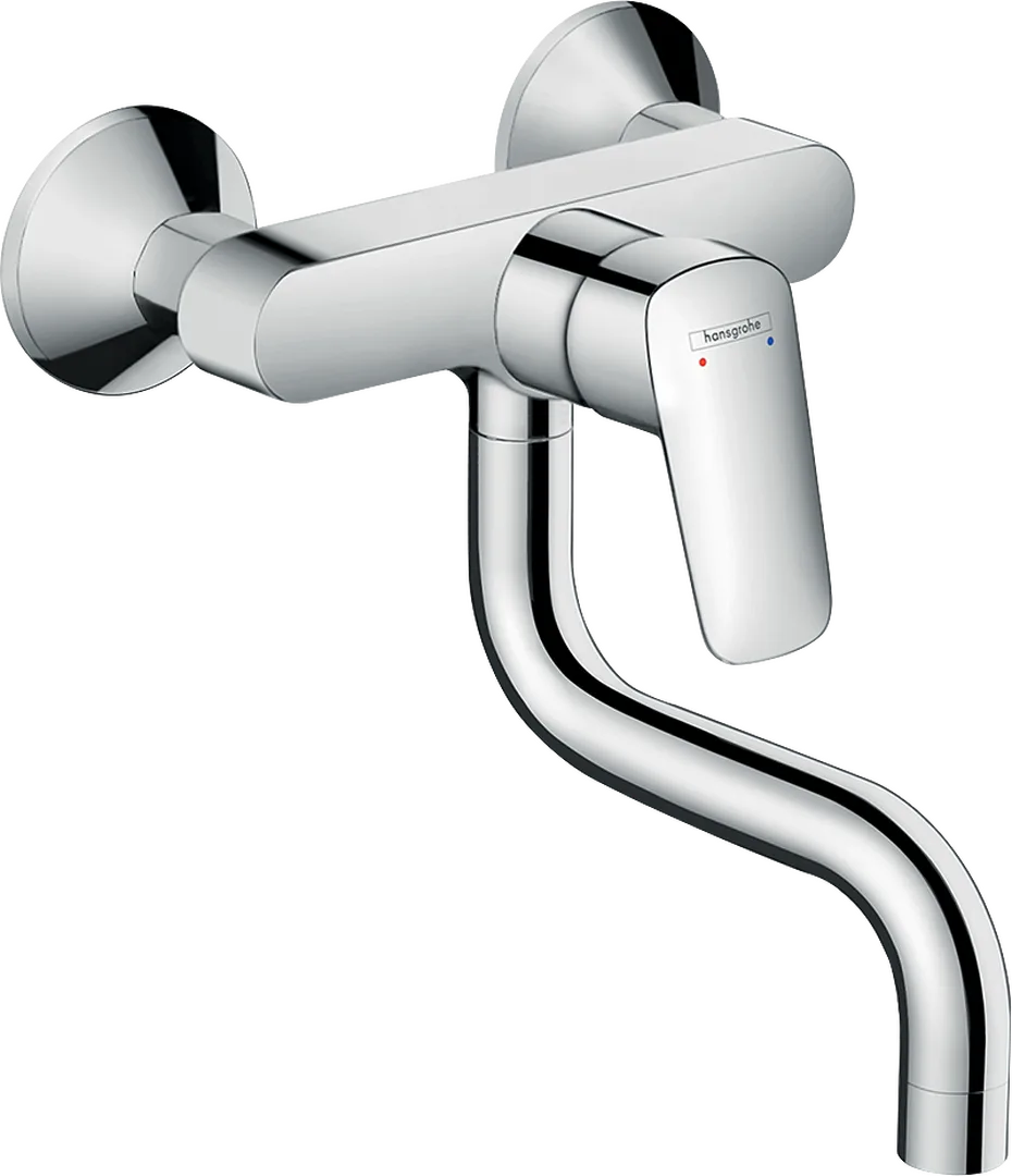 Смеситель для кухни настенный hansgrohe Logis M31 с поворотным изливом, хром (71836000)