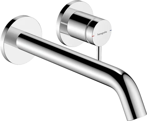Смеситель для раковины настенный скрытого монтажа hansgrohe Tecturis S EcoSmart+, излив 225 мм, внешняя часть, хром (73351000)