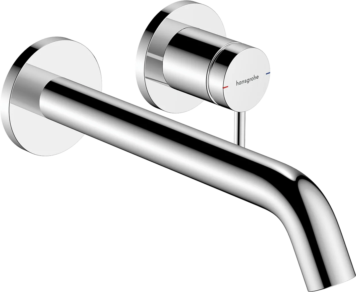 Змішувач для раковини настінний прихованого монтажу hansgrohe Tecturis S EcoSmart+, вилив 225 мм, зовнішня частина, хром (73351000)