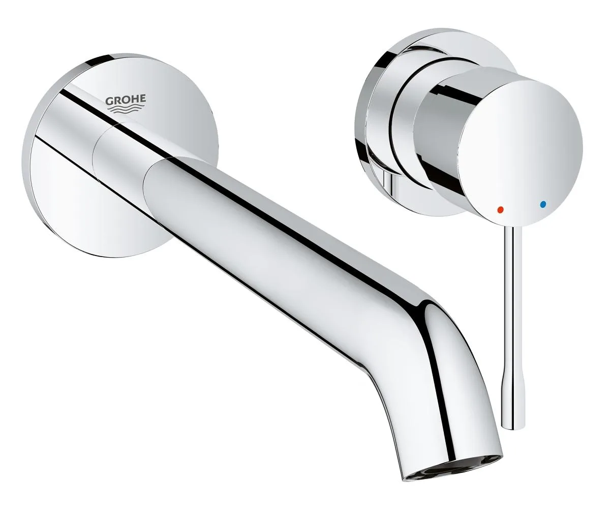 Смеситель для раковины настенный скрытого монтажа GROHE Essence на 2 отверстия, излив 230 мм, внешняя часть, хром (19967001)