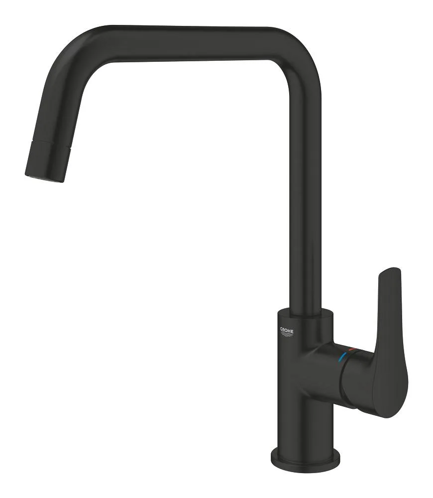Смеситель для кухни GROHE Eurosmart с высоким U-образным изливом, матовый чёрный (305672430) — фото 4
