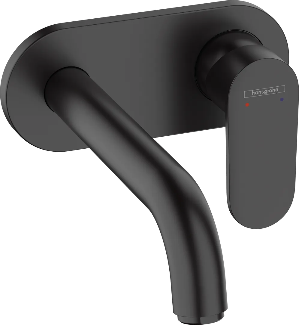 Змішувач для раковини настінний прихованого монтажу hansgrohe Vernis Blend, вилив 207 мм, зовнішня частина, матовий чорний (71576670)