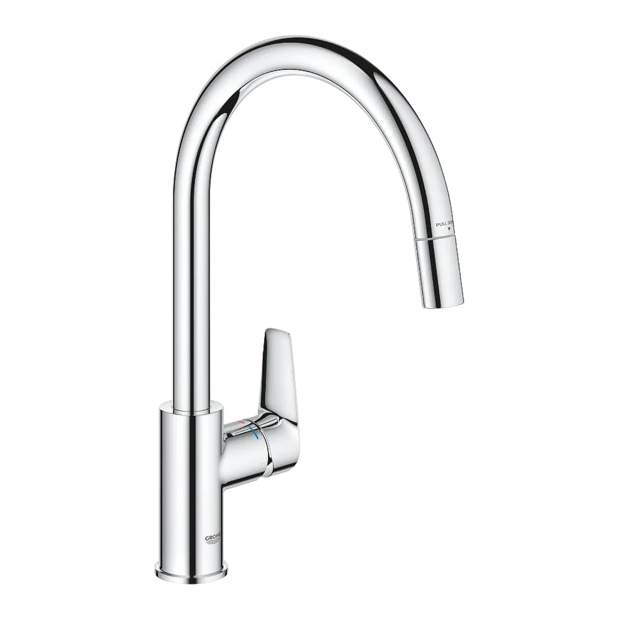 Змішувач для кухні GROHE BauEdge з висувним виливом, хром (30536000)